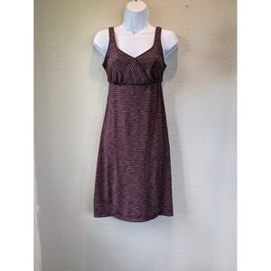 Prana Ivy‎ Striped Dress Casual Travel Sundress Sleeveless Purple XS athleisure